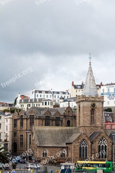 Guernsey Church Clouds Overcast Architecture