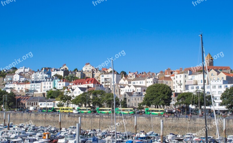 Guernsey Harbour Houses City Port