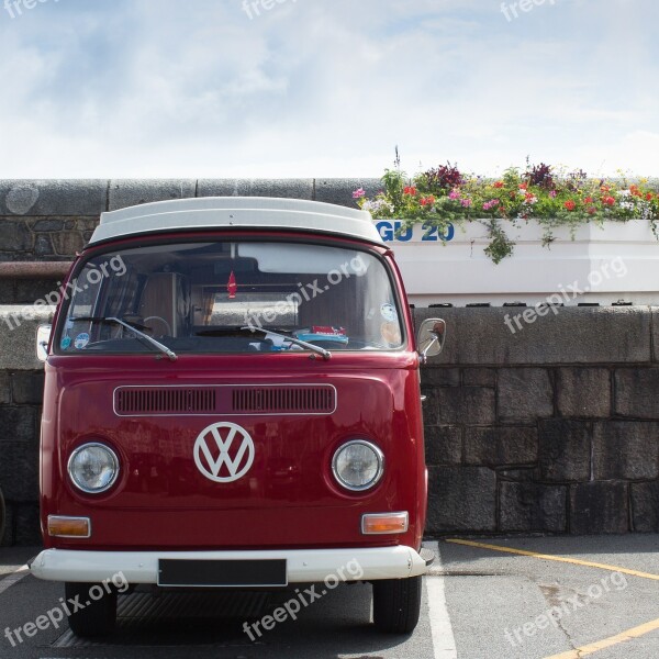 Campervan Vw Volkswagen Retro Sky