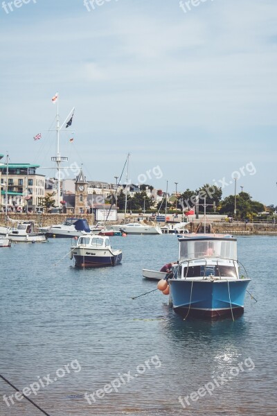 Boats Sky Marina Water Sea