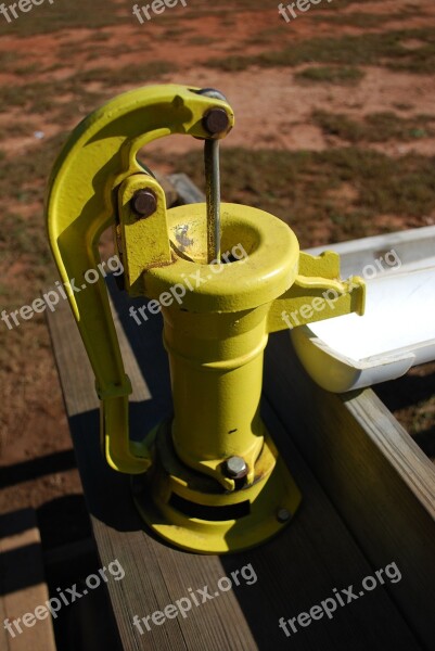 Pump Water Pumping Metal Yellow