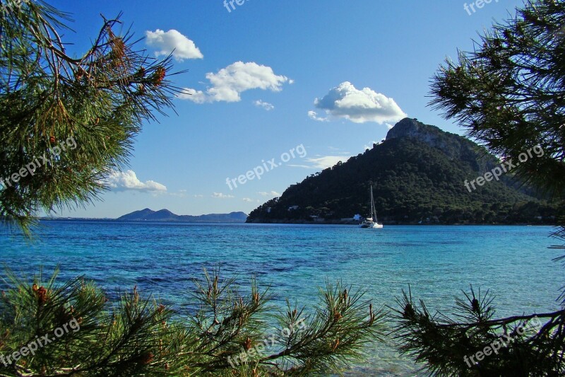 Sailboat Beach The Stones Sea Majorca