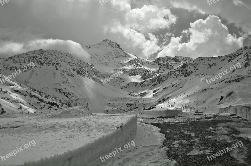 Simplon Pass Switzerland Snow Landscape Winter