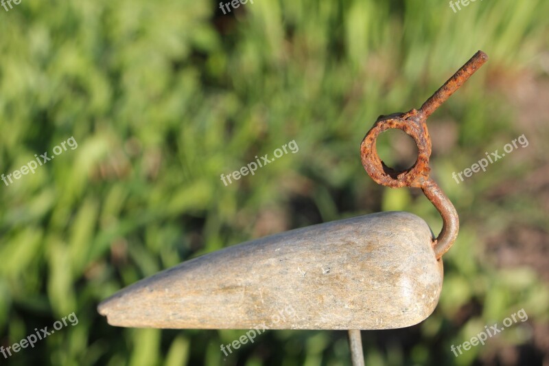 Sculpture Metal Green Rusty Brown