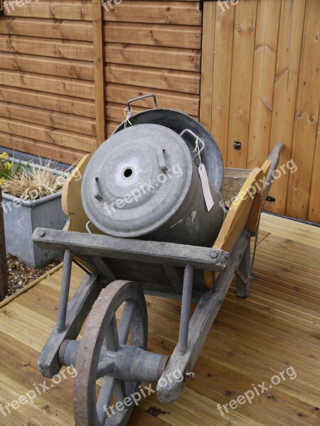 Wheelbarrow Zinc Vintage French Garden