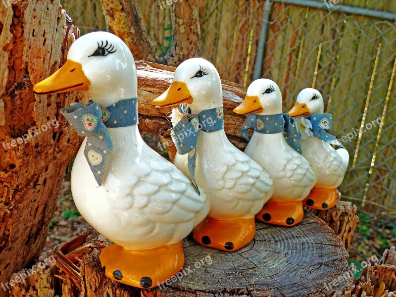 Ducks Ceramics Figures Cute Animal