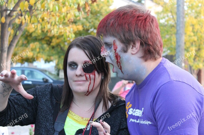 Zombie Makeup Halloween Couple Free Photos