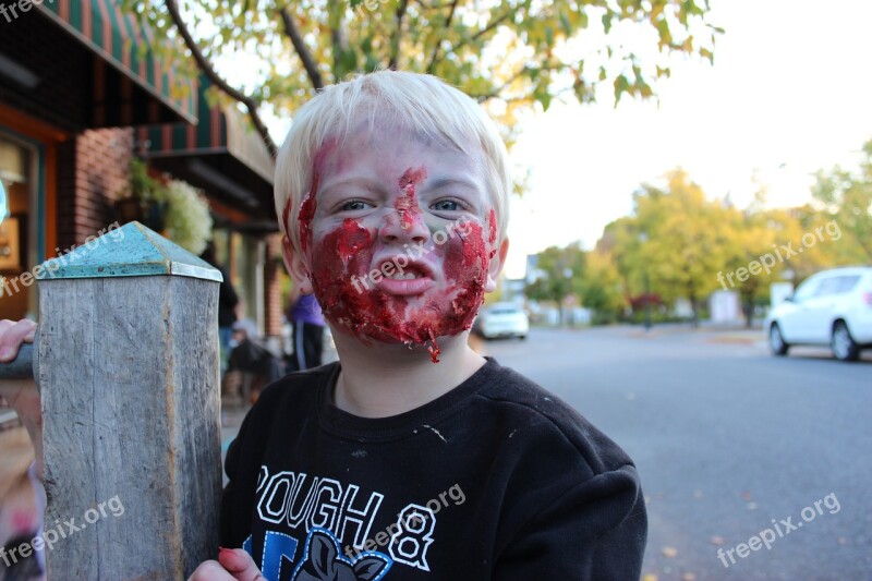 Zombie Halloween Face Boy Make-up