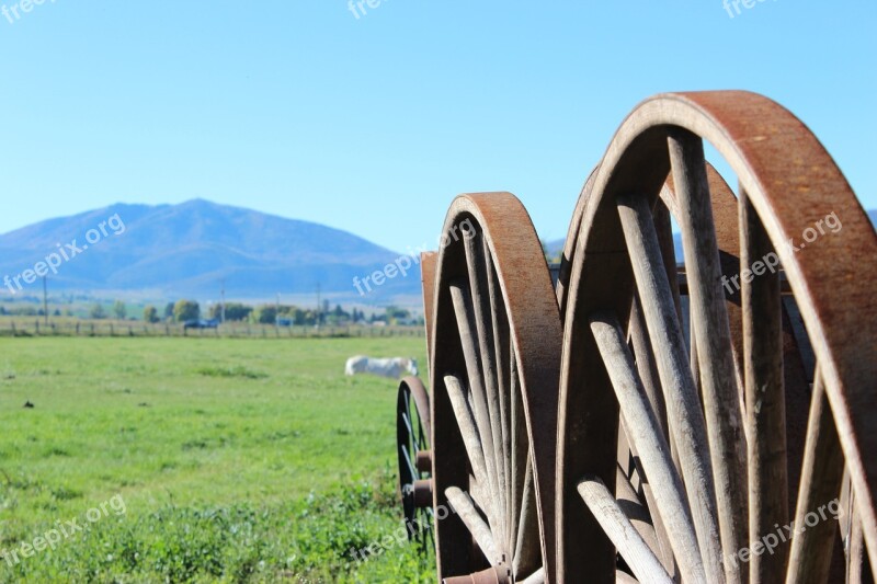 Wagon Wheel Farm Rustic Antique Vintage