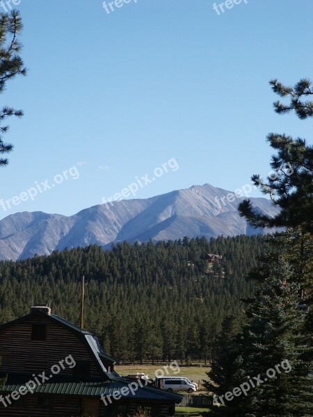 Mountains Sky Barn Rustic Mountain