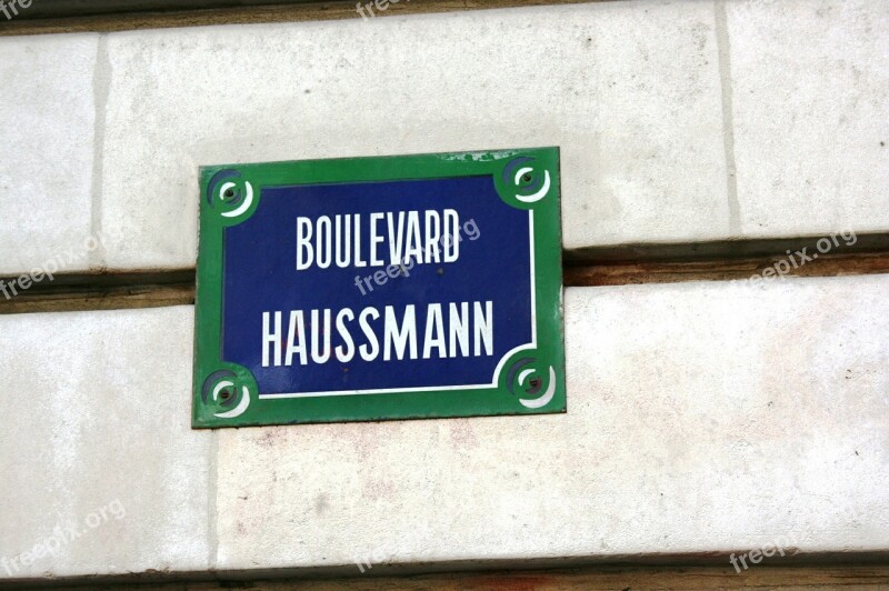 Street Sign Boulevard Haussmann Paris Free Photos