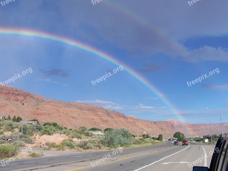 Rainbow Moab Moab Rim Utah Desert