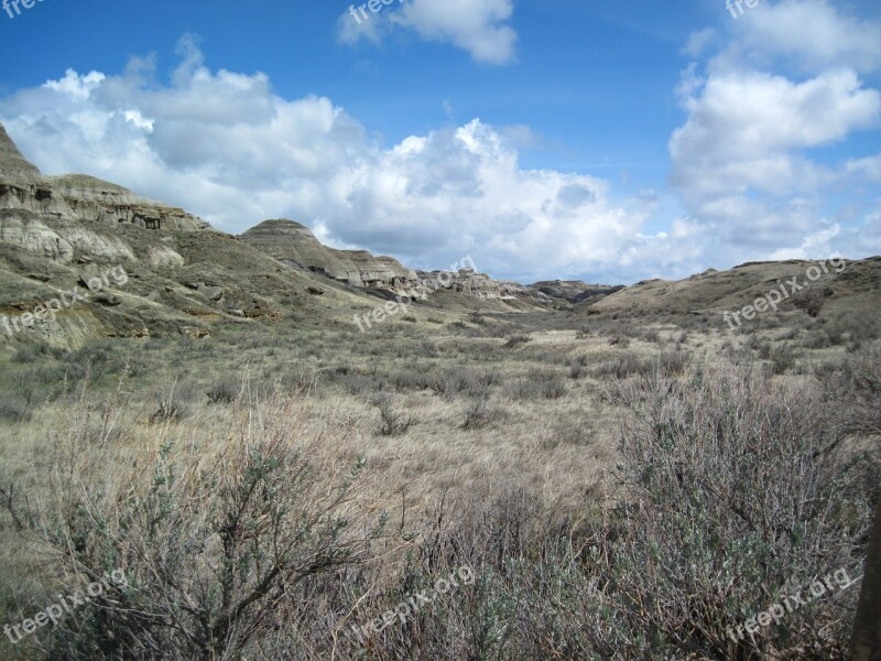 Dinosaur Provincial Park Steppe Nature Landscape Prairie