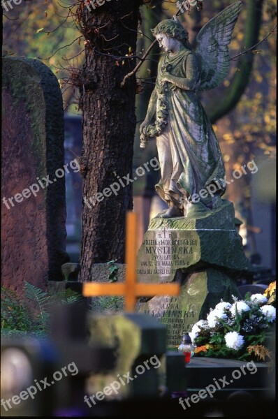 Cemetery All Souls' Day Statues Sculpture Graves