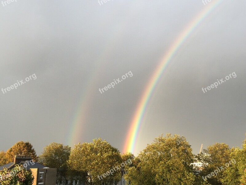 Rainbow Sky Rain Nature Colorful