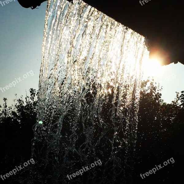 Water Waterfall Nature Landscape Dynamics