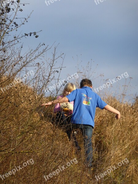 Children Play Nature Out Climb