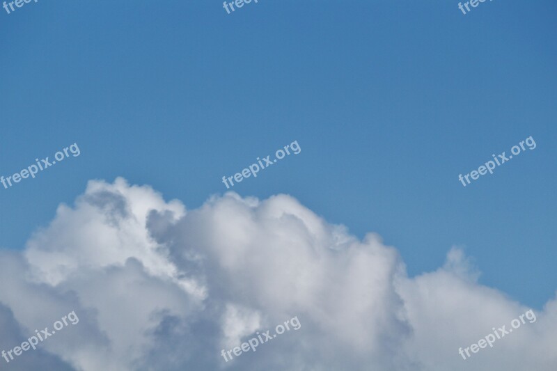 Sky Cloudscape White Blue Summer Clouds