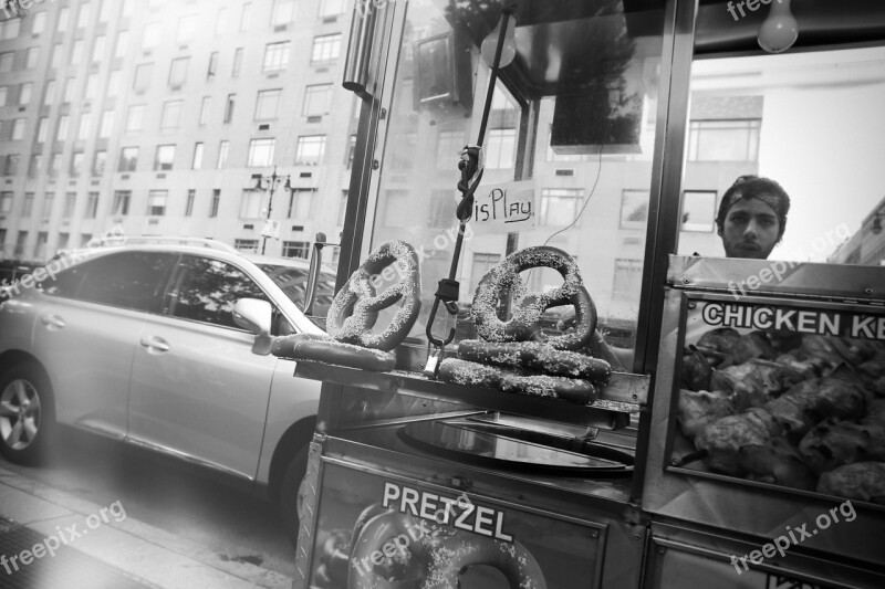 Pretzels Stand Vendor Food Street