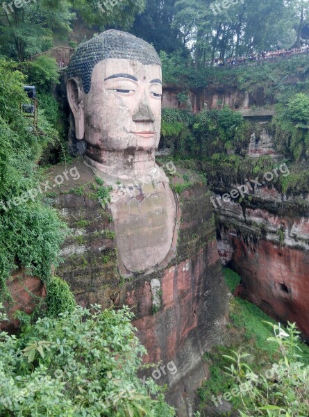 Big Buddha Leshan Battle Road Leshan Free Photos