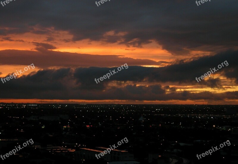 Sunset City Pompano Beach Clouds Orange