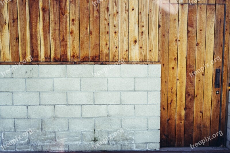 Wall Wooden Door Facade Old