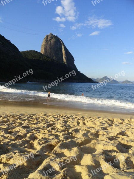 Sugar Loaf Pão De Açúcar Red Beach Urca Rio De Janeiro Brazil