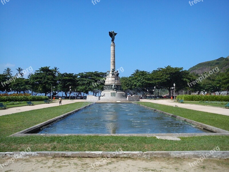 Red Beach Urca Rio De Janeiro Statue Brazil