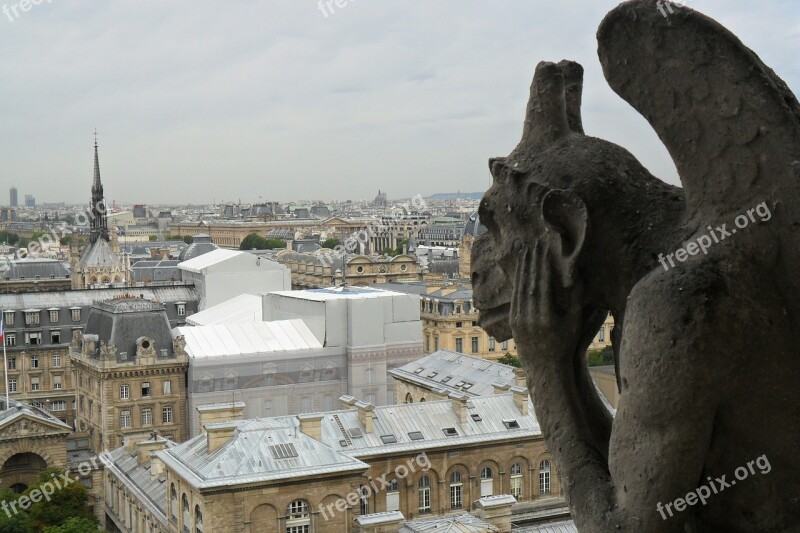 City Panorama Paris France Buildings