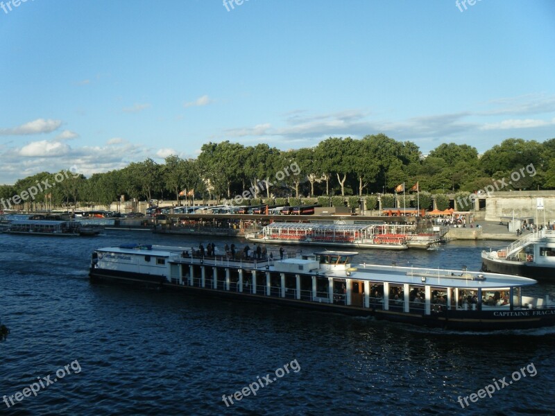 The River Seine Bridge Paris France River