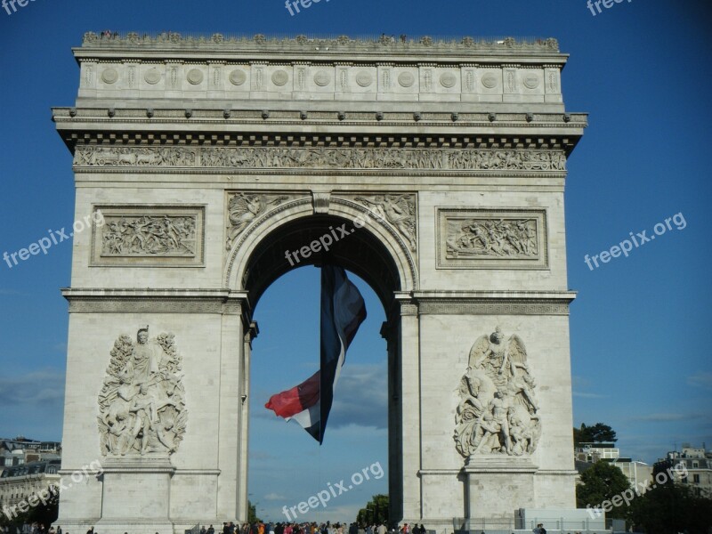 The Arc De Triomphe Paris France City The Centre Of