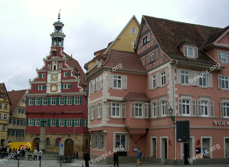 Esslingen Old Town Hall Town Hall Square Row Of Houses Free Photos