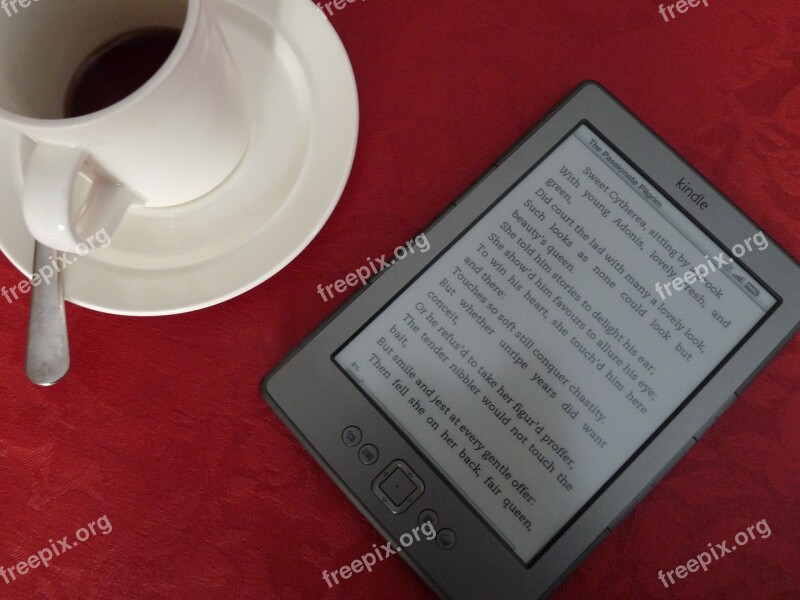 Kindle E-reader Coffee E-book Reading