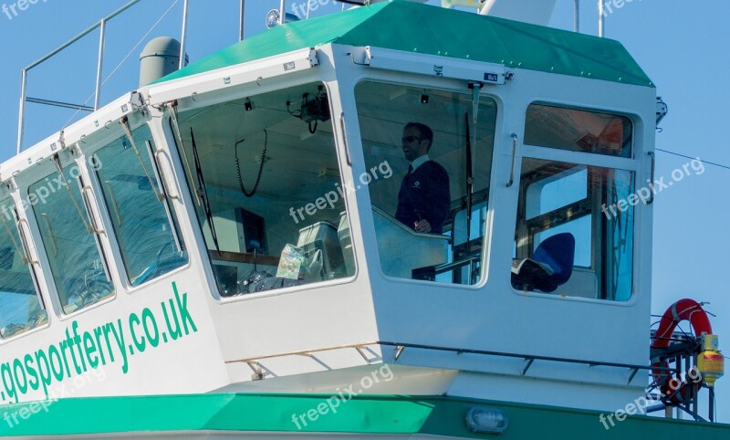 Ship's Bridge Captain Gosport Ferry Travel Ship