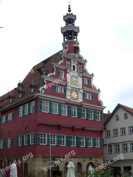 Old Town Hall Esslingen Tower Glockenspiel Building