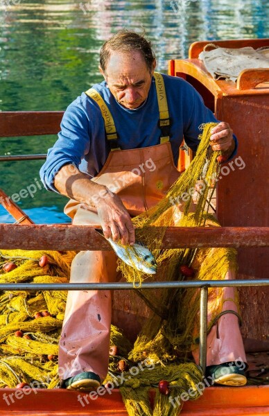 Fisherman Work Sivota Greece Man