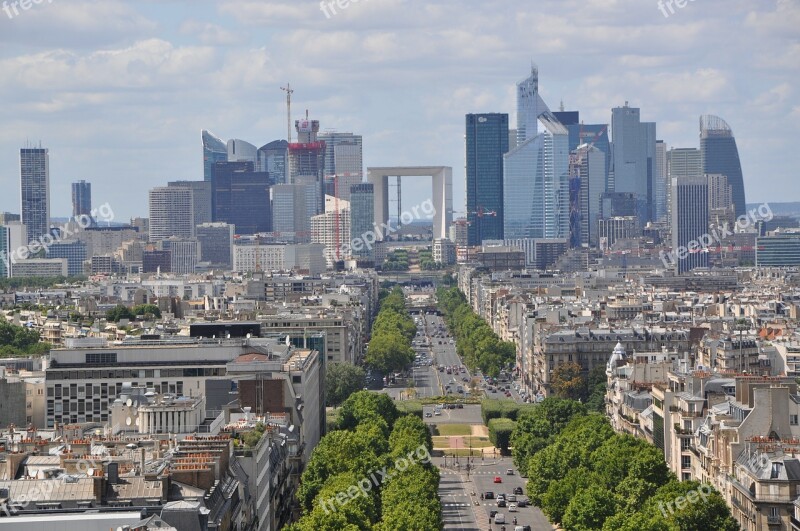 Paris The Arc De Triomphe Panorama City Free Photos