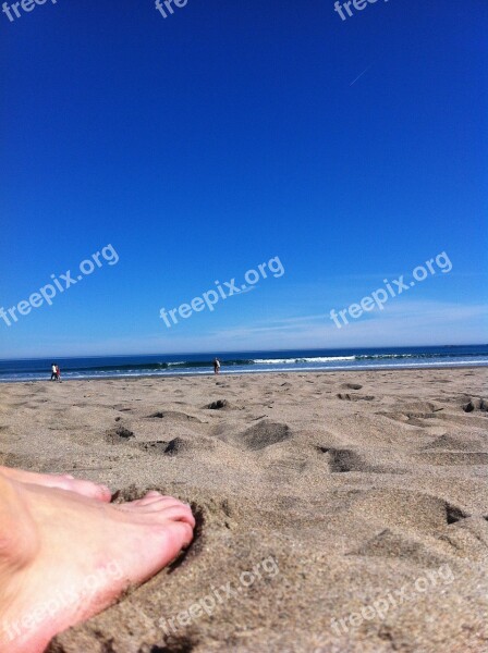 Barefoot Beach Person Sea Free Photos