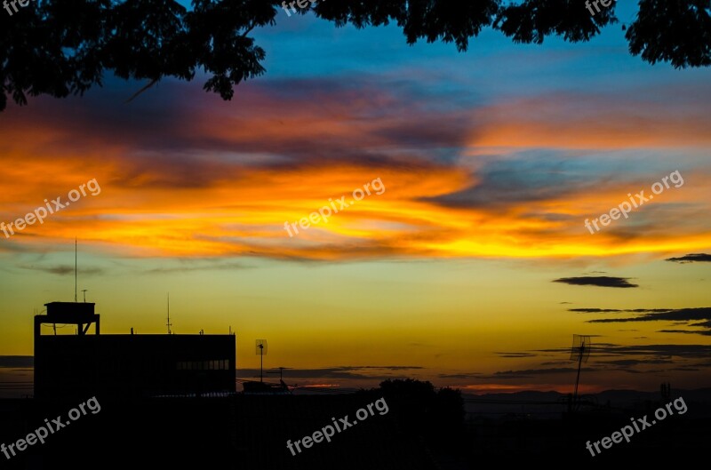 Dusk Sky Eventide Colorful Night