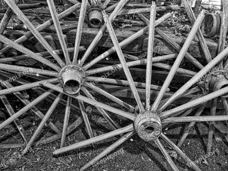 Wagon Wheels Spokes Vintage Aged Pioneer