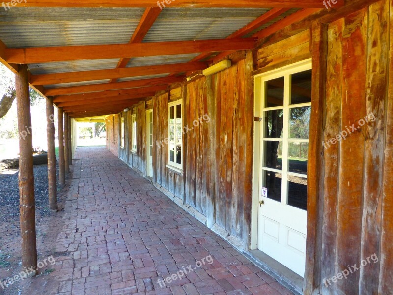 Verandah Slab Hut Wooden Australian Bush