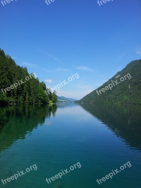 Lake Weissensee Hospital At The Drau Carinthia Austria Landscape