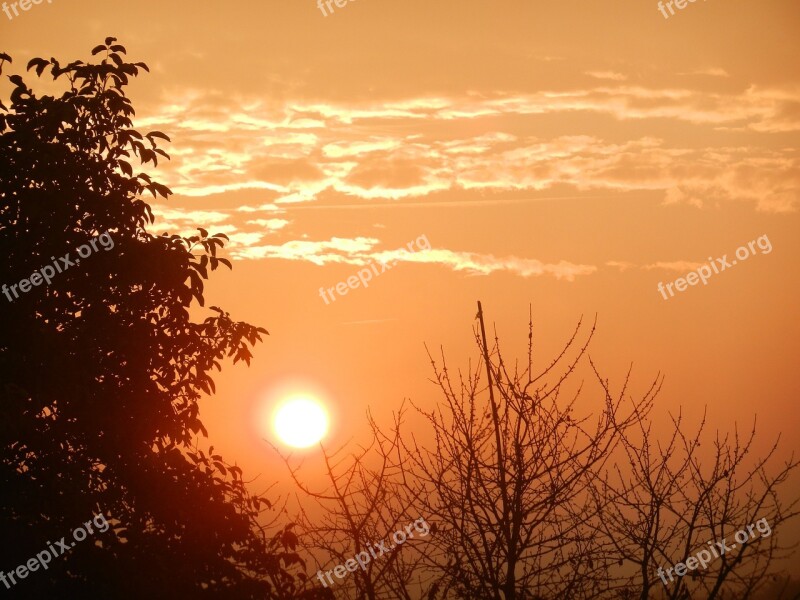 Sky Sunrise Landscape Clouds The Rays