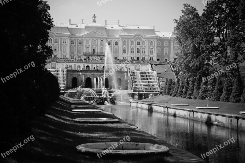 Castle Petersburg Fountain Landmark Free Photos