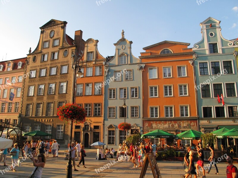 Poland Gdańsk City Houses Buildings