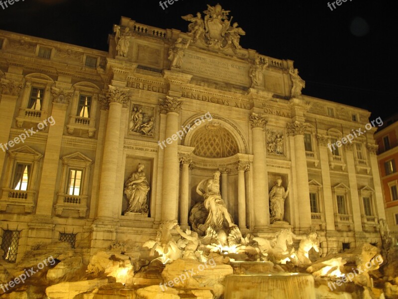 Fountain Radicchio Rome Night Italy Free Photos