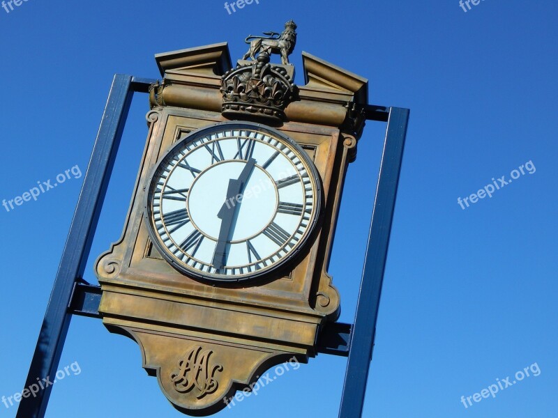 Clock Time Outdoors Vintage Hours