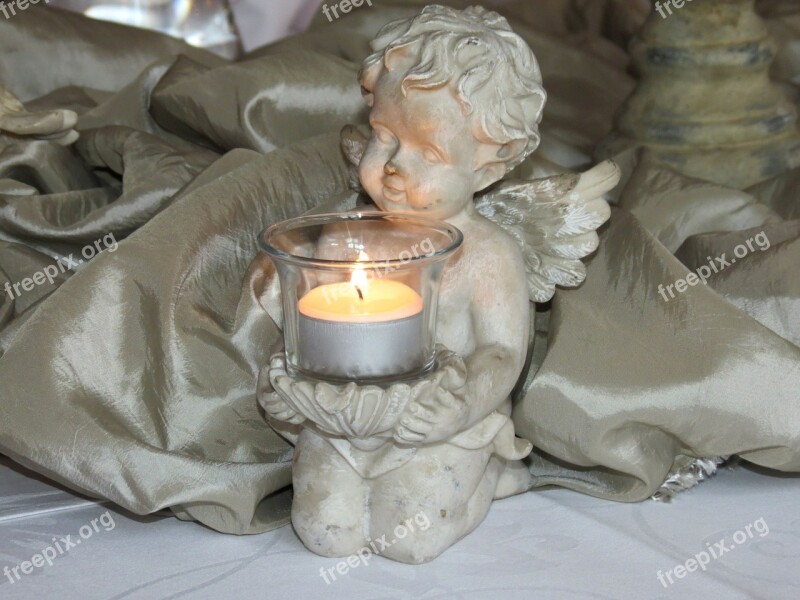 Angel Amor Candle Chandelier White