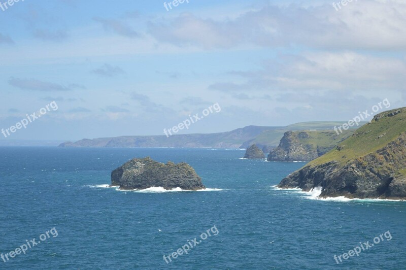 Cornwall Seaside Sea Coastline England