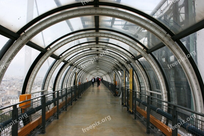 Pompidou Tunnel Modern Architecture Paris Free Photos